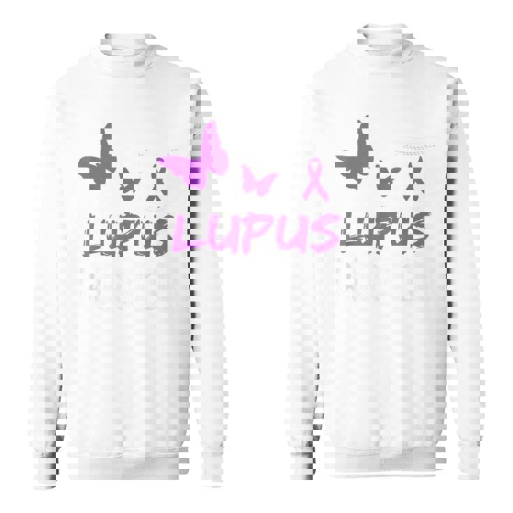 Lupus Warrior パープルバタフライ&リボン ポケット付き スウェットシャツ