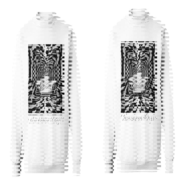 Monochrome Magic 幾何学トリックアート 長袖tシャツ スウェットシャツ