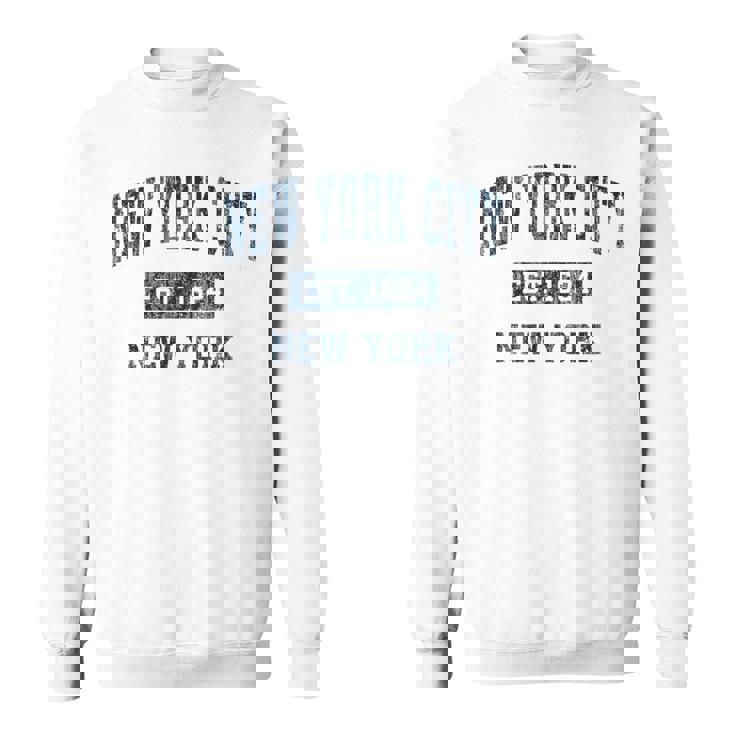 New York City New York Ny ビンテージスポーツデザイン ネイビープリント スウェットシャツ