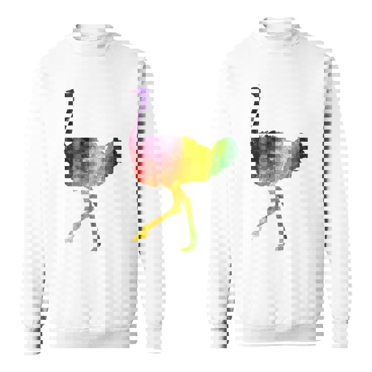 Ostrich African ダチョウ Animal Watercolor Graphic スウェットシャツ