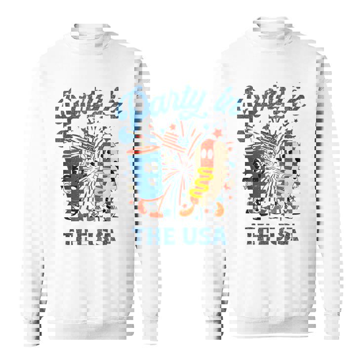 Party In The Usa Hot Dog Lover Usa 4Th Of July Sweatshirt