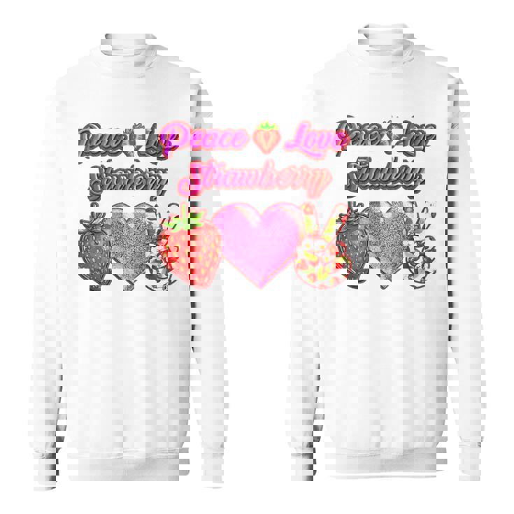 Peace Love イチゴ好き 果物食主義者 果実 果実 果実 スウェットシャツ