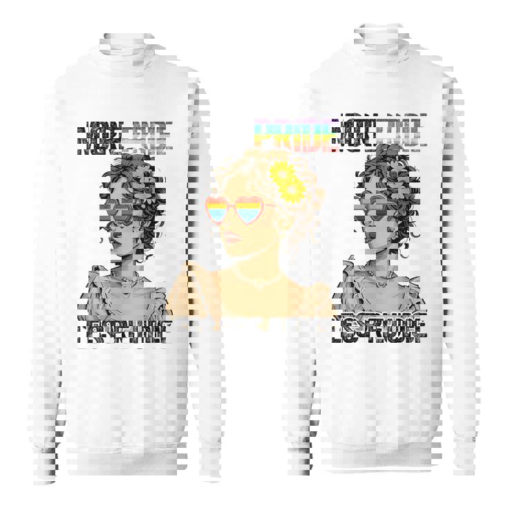 More Pride Less Prejudice Lgbt Pride Month Gay Pride Lesbian Sweatshirt