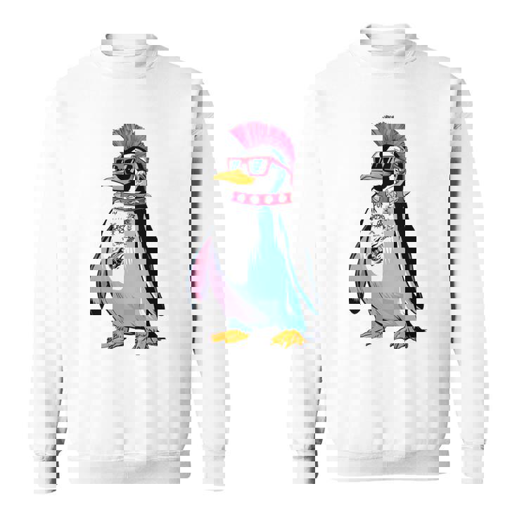 Punkuin 面白い パンクロック パンクロック ペンギン 長袖tシャツ スウェットシャツ