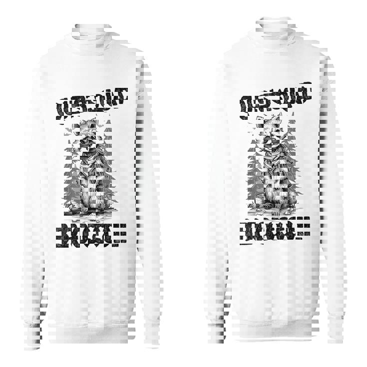 Questquad ブロッコリー 面白い 猫好き スウェットシャツ