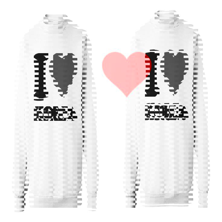 Red Heart I Love Korea スウェットシャツ