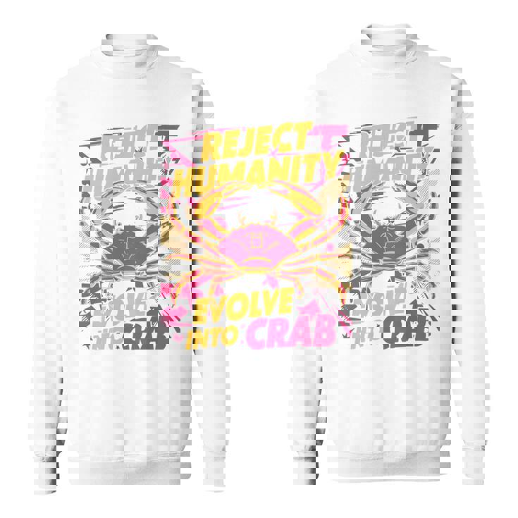 Reject Humanity Evolve To Crab ファニーカニ 長袖tシャツ スウェットシャツ