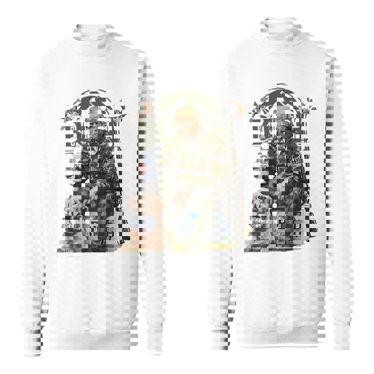 Retro Trump Hunting Deer Drinking Beer Hunting On Back Sweatshirt