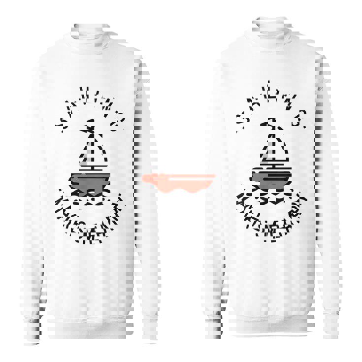 Sailing Makes Me Happy レッド ヨット スウェットシャツ