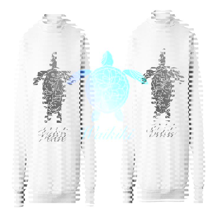 Save The Hawaiiea Turtles ハワイアンブルー トライバルタートルホヌ スウェットシャツ