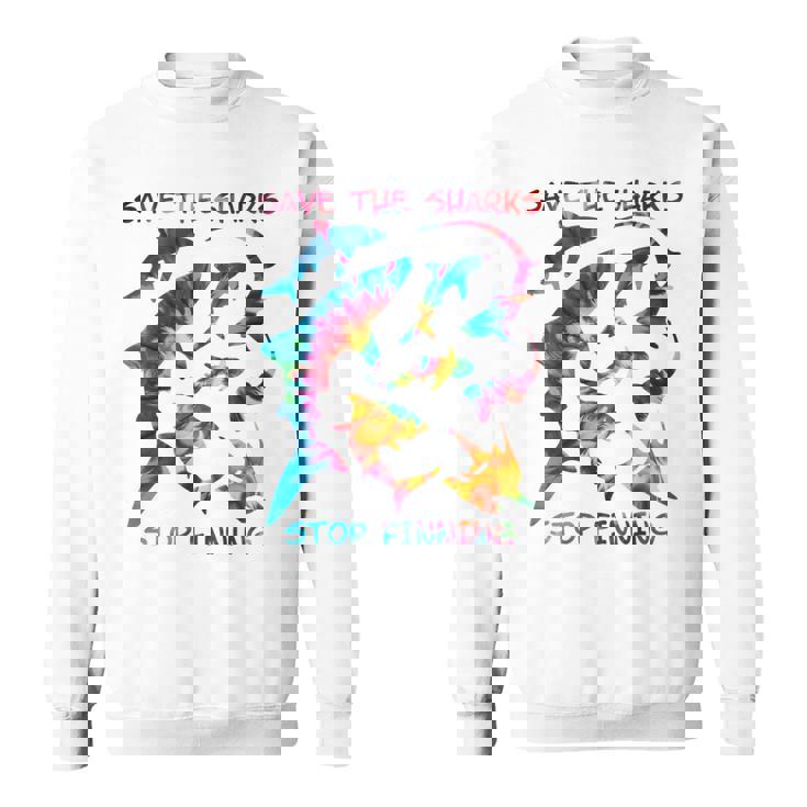 Stop Finning ジンベエザメ シュモクザメサメの種類タイダイ 長袖tシャツ スウェットシャツ