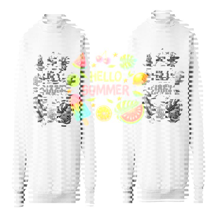 Summeribes ビーチバケーション ハローサマー トロピカル 楽しいデザイン スウェットシャツ