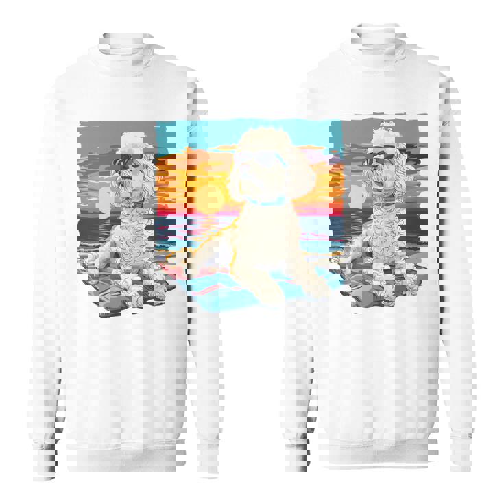 Sunny Day Doggy グラフィックデザイン ビーチレディ 子犬 長袖tシャツ スウェットシャツ