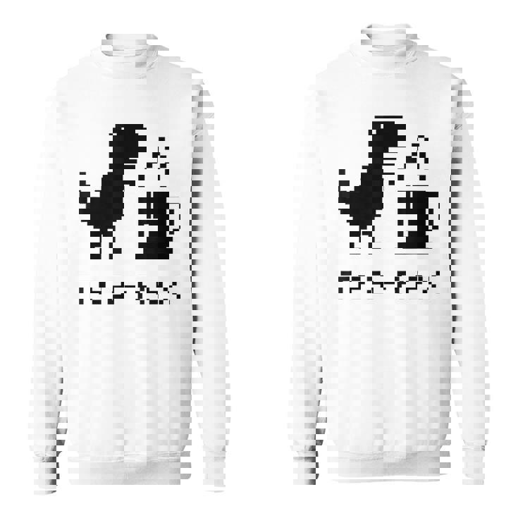 Tea Rex Pixel 8ビットゲーム恐竜 スウェットシャツ