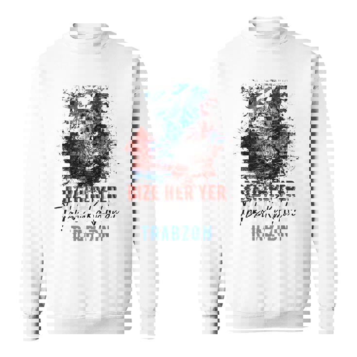 Trabzon 61 Bize Her Yer Trabzon ホワイトエディション スウェットシャツ