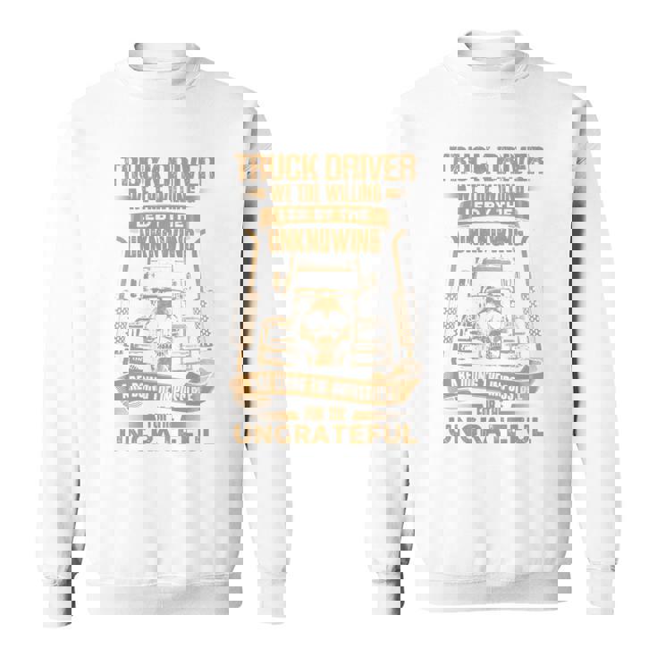 Truck Drivers Fun Truckers トラッキング スカル バックサイド 長袖tシャツ スウェットシャツ