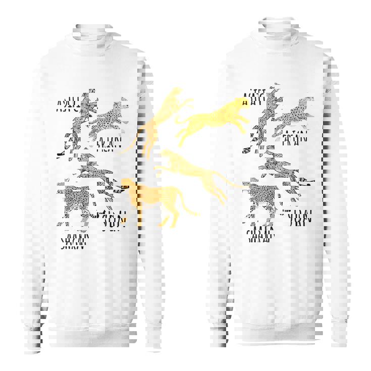 Type Of Cheetahs Breeds Collection、チータープリント、ビッグキャット スウェットシャツ