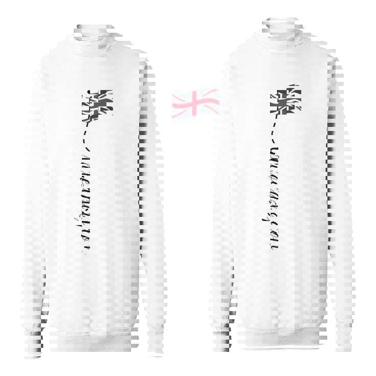 Uk United Kingdomignature ユニオンジャックフラッグポール背面に スウェットシャツ