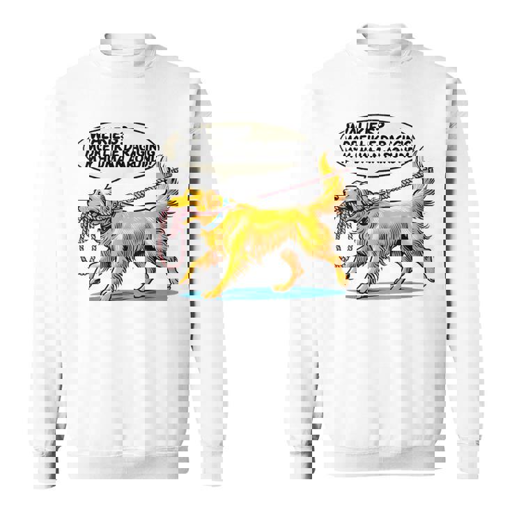 Walkies 犬の散歩 ゴールデンレトリバー 面白い犬好きデザイン スウェットシャツ