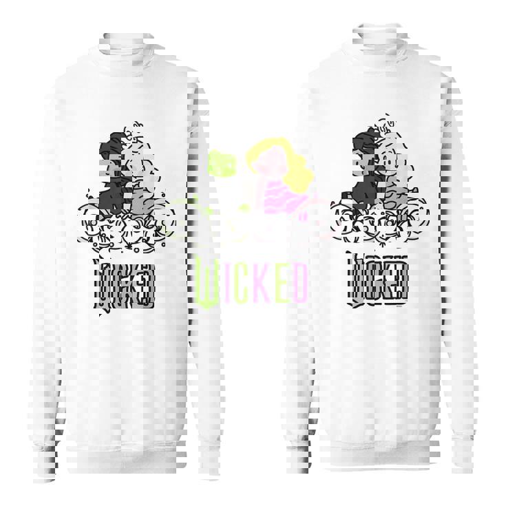 Wicked Elphaba & Glinda Together 遊び心のある漫画スタイル スウェットシャツ