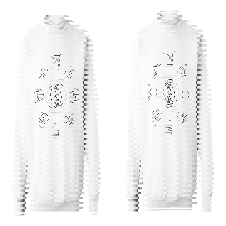 「まんなか／とほかみえみため」 あうわ 黒文字 ホツマ ヲシテ とほかみえひため 言霊 かっこいい 地味めバックプリント スウェットシャツ