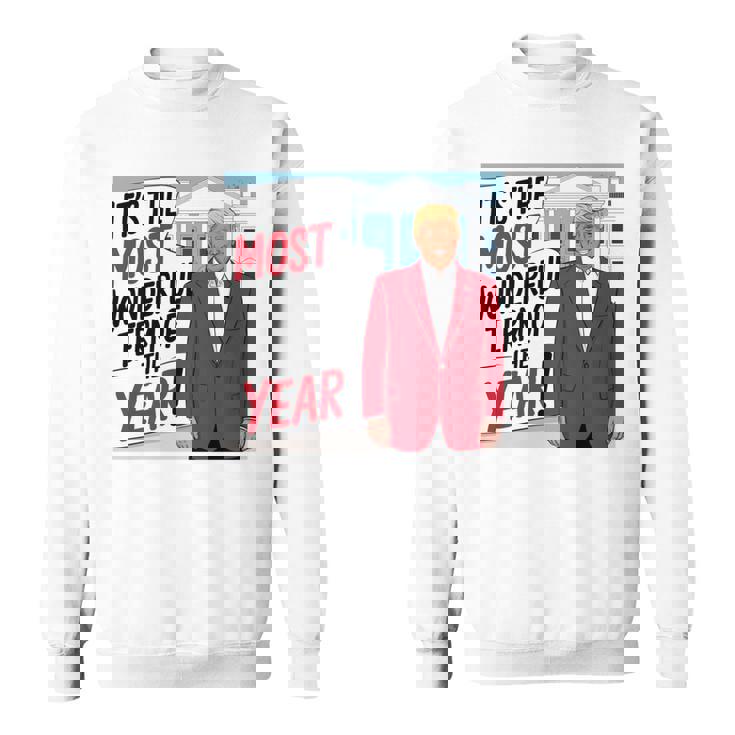 「今年一番素晴らしい言葉だ」トランプクリスマス 長袖tシャツ スウェットシャツ