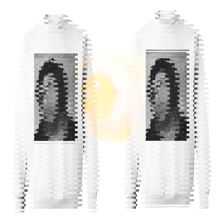 【キリスト画】おばあさんが勝手に修復した教会の壁画が人気爆発 長袖tシャツ スウェットシャツ