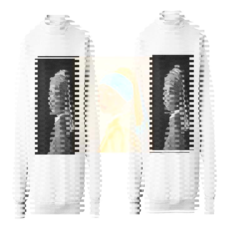 【バックプリント・背中側】真珠の耳飾りの少女／フェルメール【世界の名画】（高精細画像）Vermeer 美術館アート 油絵 スウェットシャツ