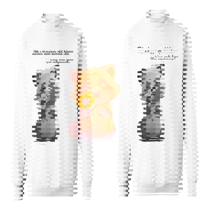 ありがとうのタヌキ ひまわりver 父の日 アニマルグラフィック 感謝 たぬき 花と狸 スウェットシャツ