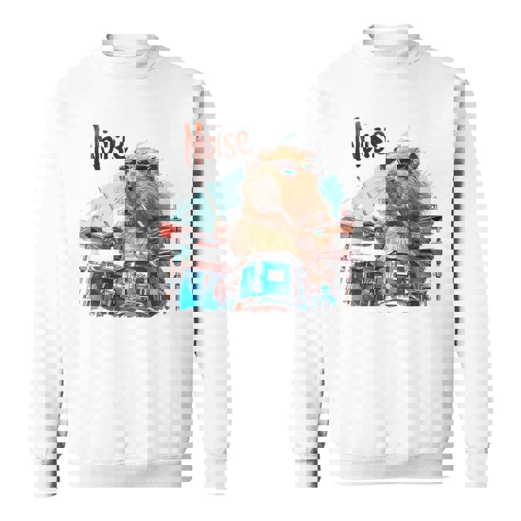 おかしなカピバラがドラムを奏でる スウェットシャツ