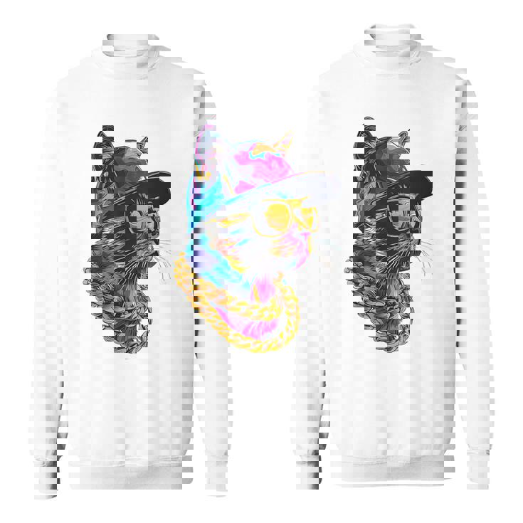 かっこいい ヒップホップ 猫 アーバン ストリートウェア B-Boy グラフィティ スウェットシャツ