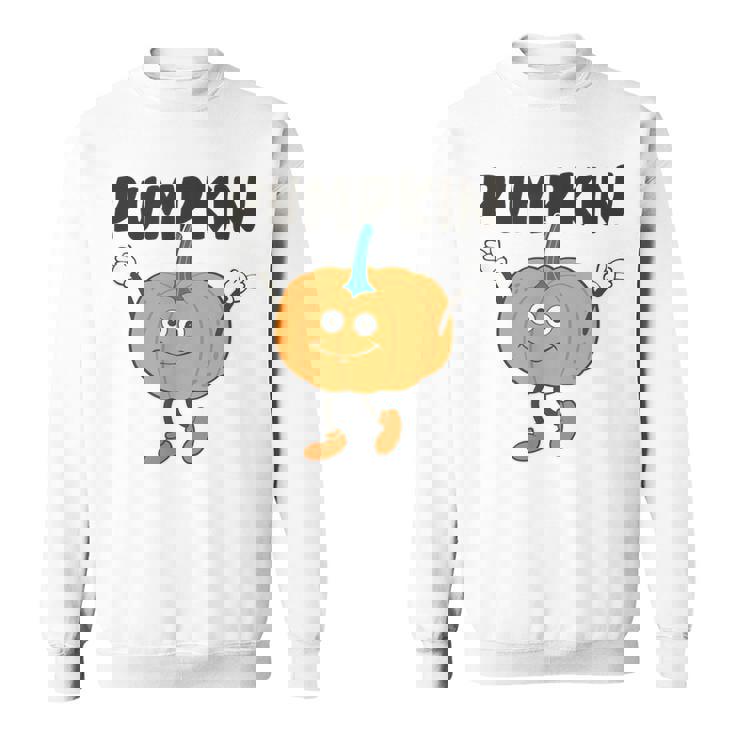 かぼちゃ Pumpkin キャラクター 顔 イラスト かわいい おもしろ シンプル ゆるい 野菜 ゆるキャラ スウェットシャツ