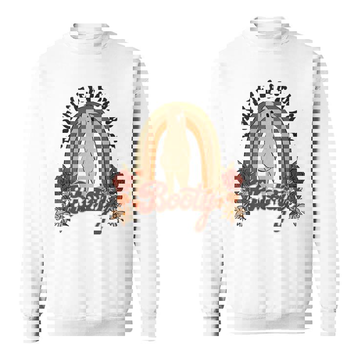 かわいいお尻 面白い ハロウィン ゴースト レトロ ヴィンテージ スタイル スウェットシャツ