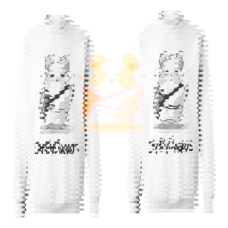 かわいいけど危険な面白いハムスター空手 スウェットシャツ