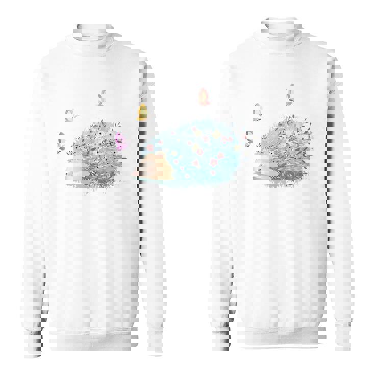 かわいいハリネズミ蝶 ティーンエイジガールギフト スウェットシャツ