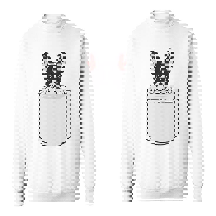 かわいいフレンチブルドッグポケット：いじめっ子の飼い犬とフレンチブルドッグの恋人 スウェットシャツ