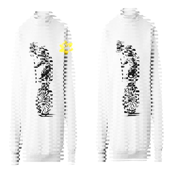 かわいい面白いカエルの一輪車 スウェットシャツ