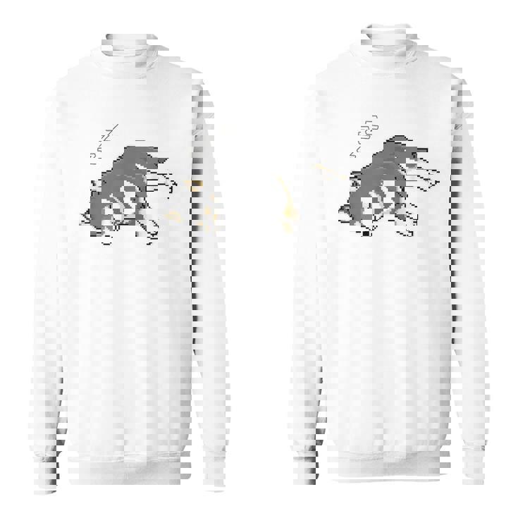 すやすや眠る黒柴 柴犬のドット絵 スウェットシャツ