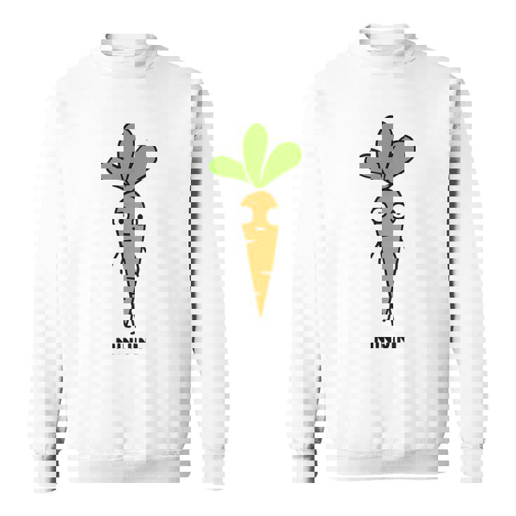 にんじん 人参 顔 イラスト かわいい おもしろ 簡単 シンプル ゆるい 野菜 スウェットシャツ