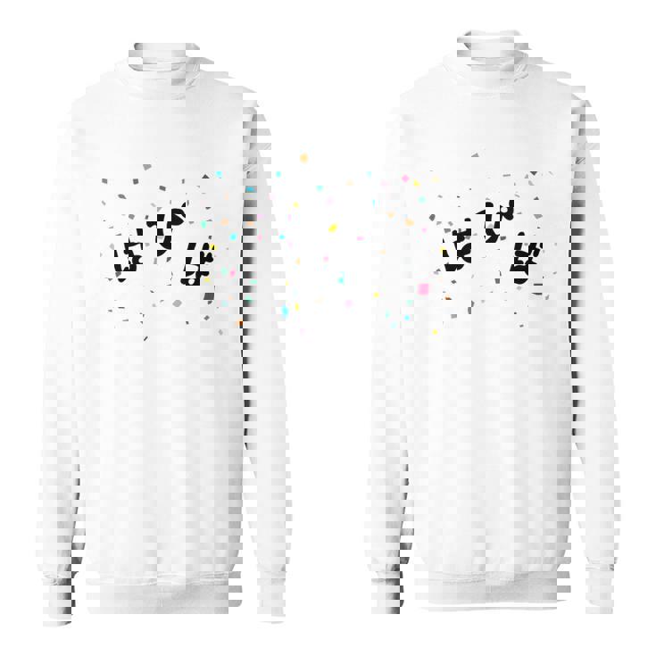 はぴば 誕生日 記念 誕生会 パーティー おめでとう バースデー ハッピーバースデー ハピバ 紙吹雪 主人公 主役 ネタ スウェットシャツ