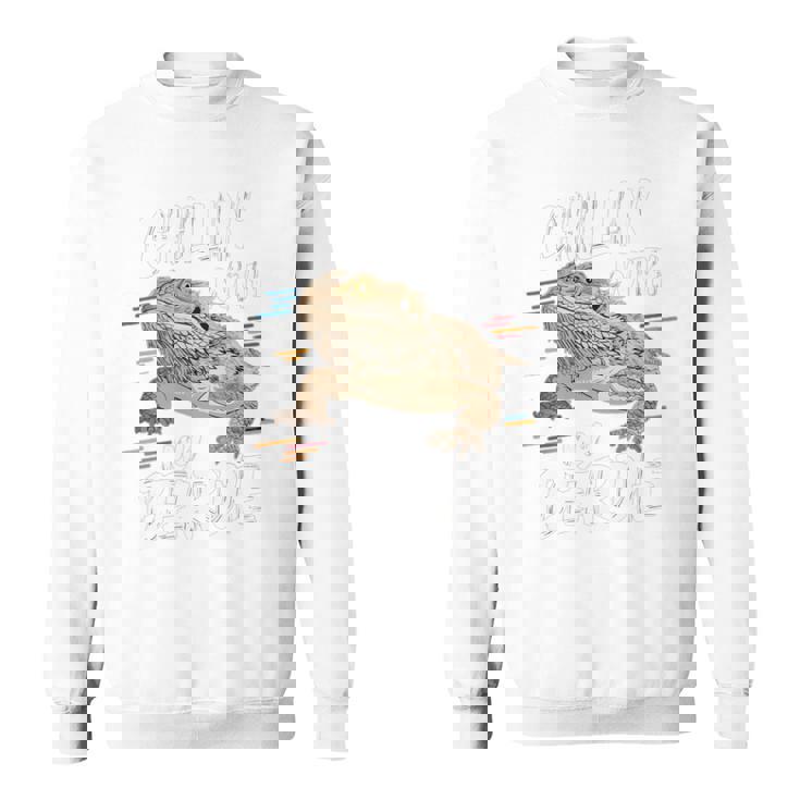 ひげを生やしたドラゴン、バルタゲーム、フトアゴヒゲトカゲ、ポゴナとくつろぐ 長袖tシャツ スウェットシャツ