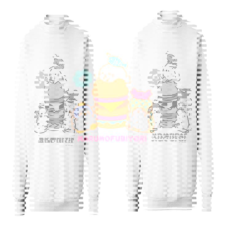 まるもふびより ハンバーガー スウェットシャツ