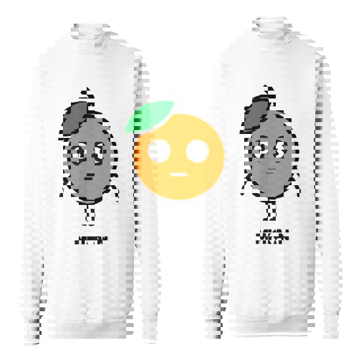 みかん Mikan 顔 イラスト かわいい おもしろ 面白い 簡単 シンプル ゆるい 果物 スウェットシャツ