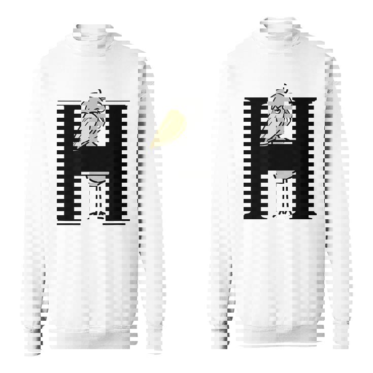 みんな大好きハシビロコウ 動かない鳥 はしび郎クラブ Hアルファベット ロゴ スウェットシャツ