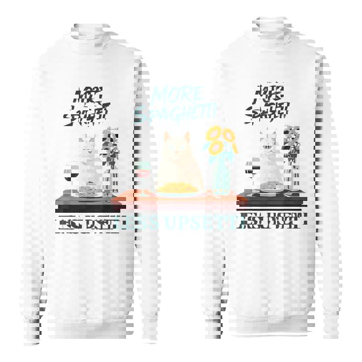 より多くのスパゲッティ、より少ないアップセッティ、イタリア料理 猫愛好家 スウェットシャツ