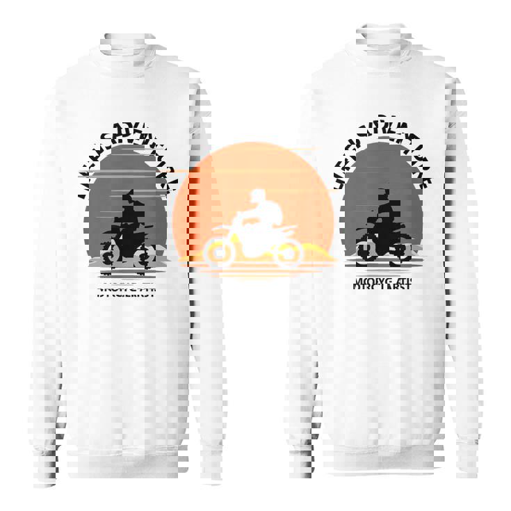 アドベンチャー バイク おもしろ ツーリング 人生は冒険だ オフロードバイクバイク イラスト スウェットシャツ