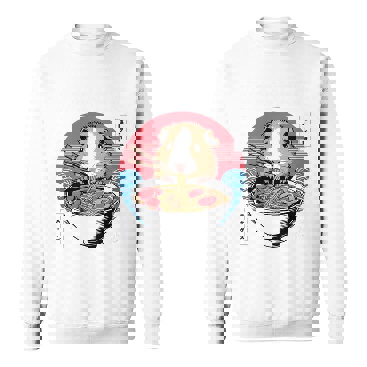 アニメ モルモット 漫画 カワイイ ねこ 日本のラーメン モルモット 長袖tシャツ スウェットシャツ