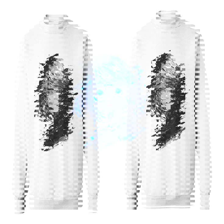 アニメ 漫画 グラフィック 青い目 アート アニメ スウェットシャツ