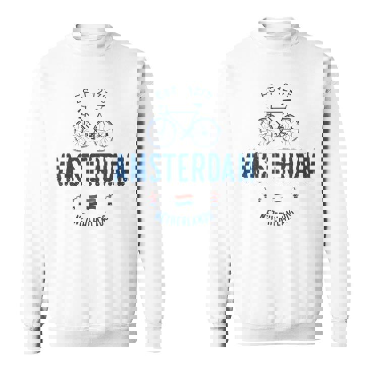 アムステルダム バイク シティ アムステルダム バイクタウン オランダの国旗 スウェットシャツ