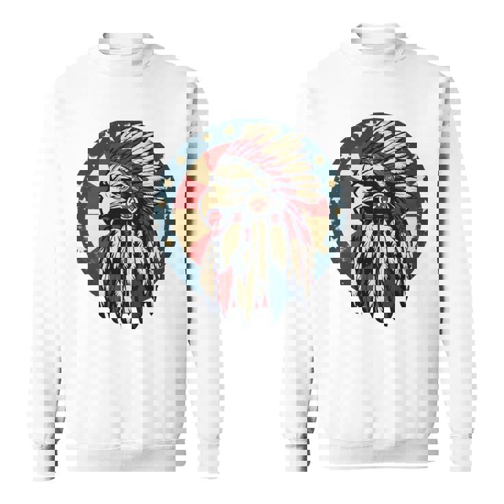 アメリカンイーグル チーフ インディアン ヘッドドレス ネイティブイーグル 長袖tシャツ スウェットシャツ